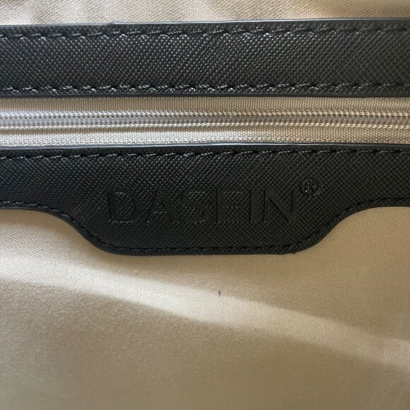 Dasein  Navy Blue Floral Faux Leather Tote Bag with matching wallet - Picture 7 of 16